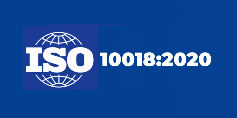 Logo da ISO 10018:2020, norma que traz orientação para o engajamento das pessoas.