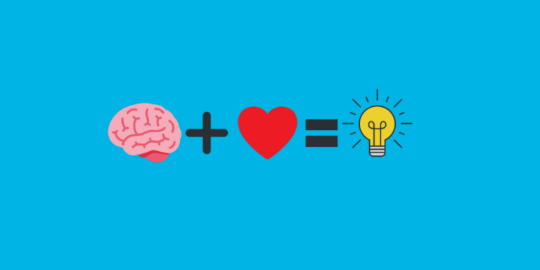 Imagem de uma equação: Cérebro + Coração = Lâmpada. Afinal, quando se descobre verdadeiramente o que é engajamento dos colaboradores, uma luz de boas novas inunda sua empresa! :D