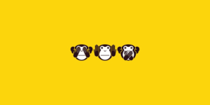 Imagem dos 3 Macacos Sábios, simbolizando crenças que limitam o sistema de gestão e importância de eliminá-las.